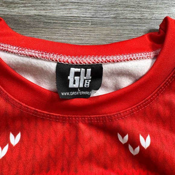 Greater Half “EPSTEIN DID NOT KILL HIMSELF" Men’s  UGLY CHRISTMAS SWEATER - Picture 3 of 9